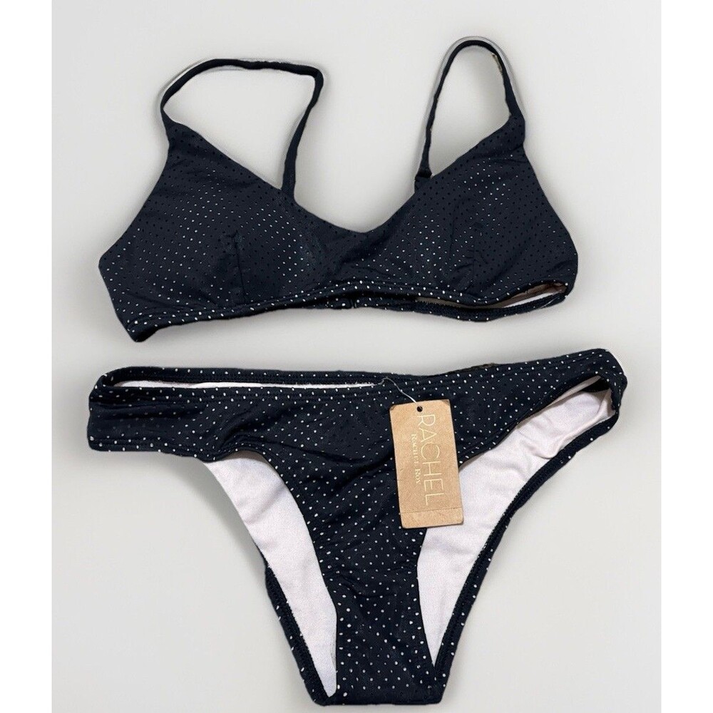 NWT Rachel Roy Black Eyelet Embroidery Bikini Set - Size XS